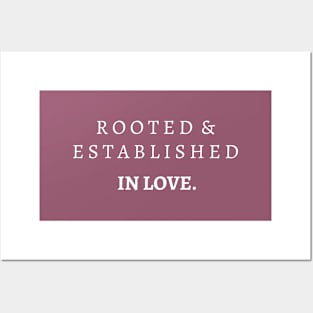 Aesthetic Christian Bible Verse Ephesians 3:17 Rooted and Established in Love Posters and Art